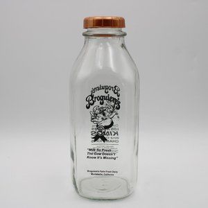 Broguiere's Dairy 2012 Stanley Cup LA Kings Montebello Glass Milk Bottle